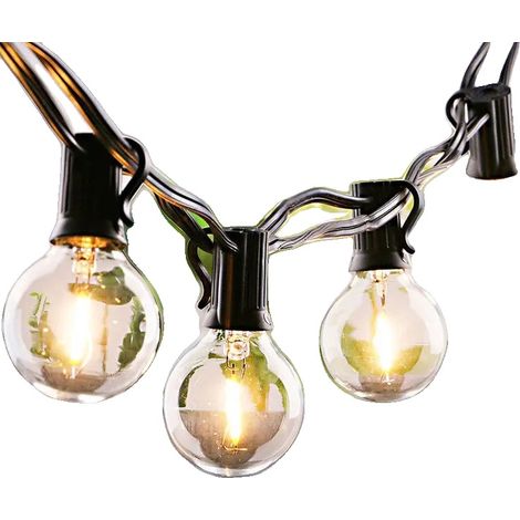 Guirlande lumineuse à ampoules LED, design vintage, utilisation intérieure/extérieure, Câble Noir-a, Prise UE-a, 30M 100Ampoules (1/2)