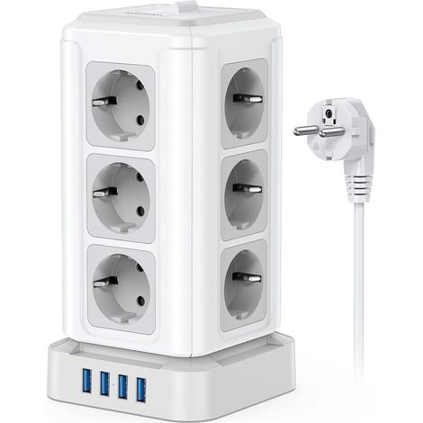 Multiprise 4000W/16A, multiprise à 12 Prises avec 4 Ports USB (1/5)