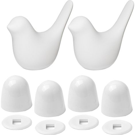 Cache-vis décoratif oiseau doré pour WC, en céramique ABS, pour salle de bain de camping-car (1/5)
