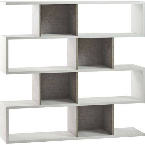 Libreria Modulare 150L x 38P x h144 – Finitura Bianco Opaco e Cemento – Sarmog