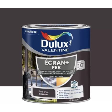 Peinture DULUX VALENTINE Ecran+ Fer Bois brûlé 0,5 L (1/4)