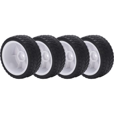 Lot de 4 pneus 1/10 pour voiture RC, en caoutchouc et plastique, pour une meilleure adhérence et des performances optimales. (1/5)