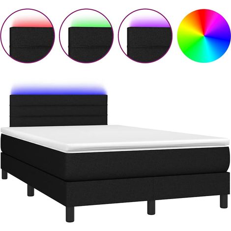 Maison Exclusive - Letto a Molle con Materasso e LED Nero 120x190 cm in Tessuto
