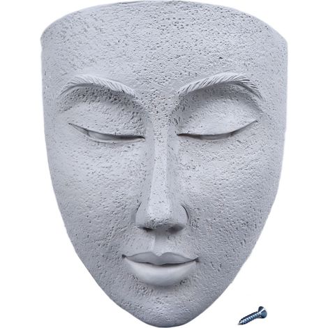 Pot de fleurs en résine à motif de visage, pot de fleurs vintage résistant aux intempéries pour jardin, terrasse ou cour. (1/5)
