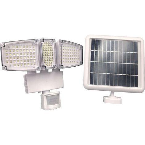 Projecteur solaire 3 têtes 178 LED détecteur de mouvement - blanc