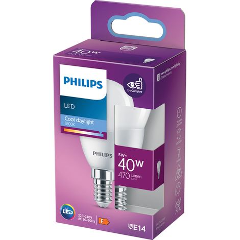 LAMPADA A LED 'SFERA' FREDD.6500K 4,9 W=40W E14 - 470 lm- 4 pezzi - PHILIPS