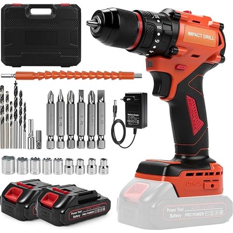 Cordless Impact Drill 21V, 50 Nm, 2x1.5Ah Batteries, Brushless (1/5)