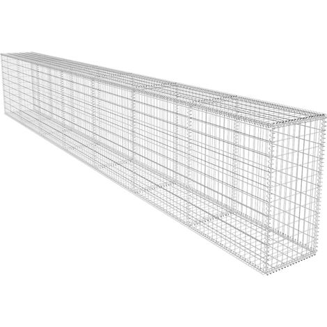 Maison Exclusive - Gabionenwand mit Abdeckung Verzinkter Stahl 60
