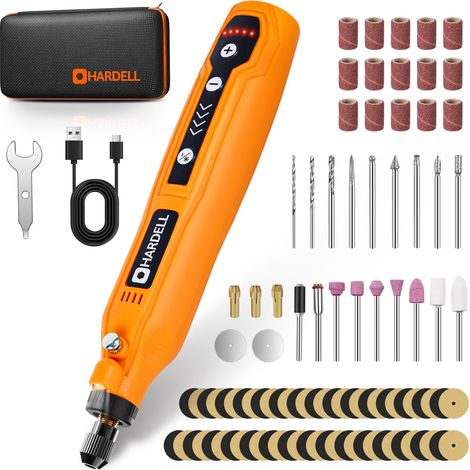 outil rotatif multifonction sans fil 3.7V, mini perceuse 5 vitesses avec 69 accessoires – Perceuse/graveur LED pour bricolage, modélisme, bijoux, résine – Kit DIY débutant (1/5)