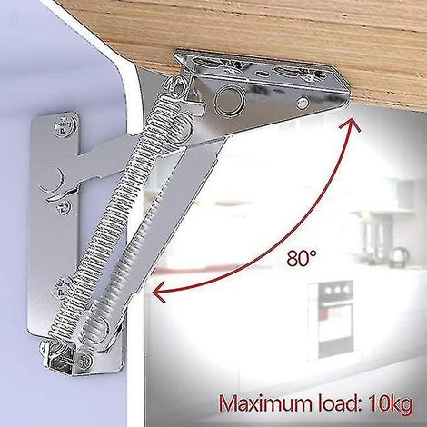 Charnière à ressort pour porte de placard (1 pièce), angle de 80°, en acier inoxydable, pour meubles et accessoires. (1/5)