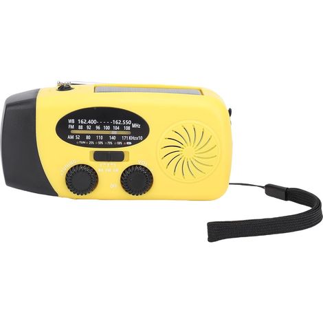 Radio Météo d'urgence à Manivelle Solaire, Batterie Externe avec (1/4)