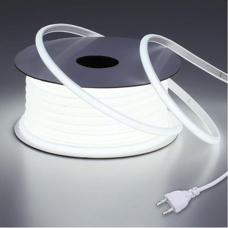 Ruban LED COB 220V étanche IP65 3M 6000K blanc froid Flex découpable pour chantiers Installation directe sans transformateur (1/5)