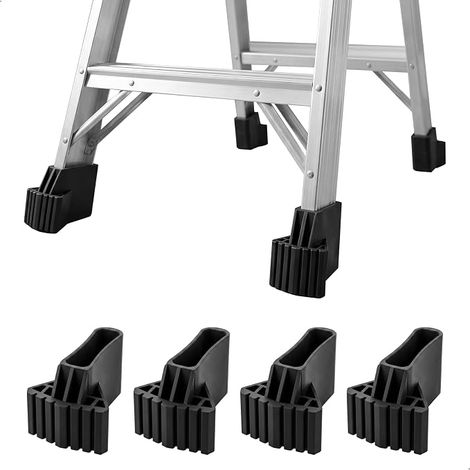 Embout Escabeau Pieds d'Échelle en Caoutchouc Embout Pied Escabeau Housse de Protection Noire Échelles Télescopiques Pliantes Escabeaux (1/5)