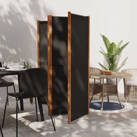 Cloison de séparation 4 panneaux, Paravent sur Pied, Séparation de pièce, Cloison mur écran Noir 280x180 cm GHJ89393 (1/5)