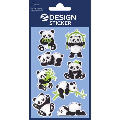 Glänzende Aufkleber – Pandas