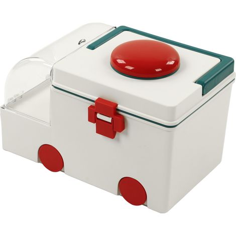 Großes grünes medizinisches Aufbewahrungsset für Kinder, Erste-Hilfe-Set aus Kunststoff für unterwegs, große Aufbewahrungsbox für die ganze Familie. (1/5)