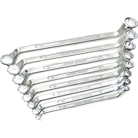 1 - Clé polygonale - Jeu de clés - Acier chrome vanadium - Finition chromée - Pour mécanique générale - Argenté - 6-22 mm