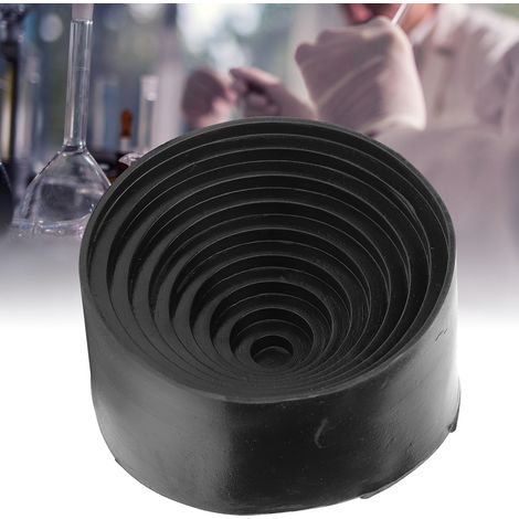 Support pour flacon de laboratoire, diamètre 90 mm / 3,54 pouces, base ronde en caoutchouc noir (1/5)