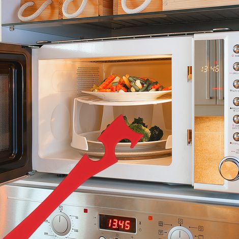 Anti-Anbrenn-Gabel für den Backofen, Auszugsschublade für Mikrowelle und Herd, rotes Küchenutensil (1/5)