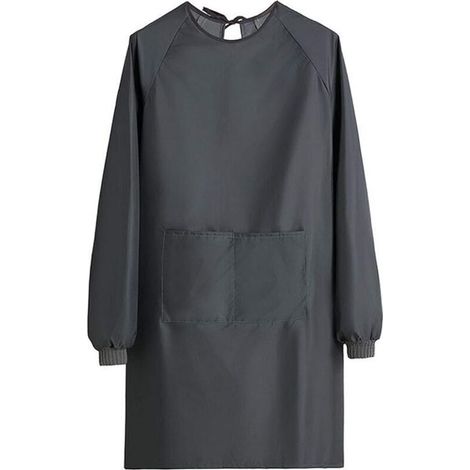 Wasserdichte Damen-Haushaltsschürze, Damen-Arbeitsbluse mit Taschen, Langarmschürze für Haus und Garten