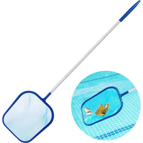 ZOLGINAH Épuisette piscine pour nettoyer les feuilles flottantes, les insectes, excellent outil de nettoyage de piscine (bleu) (1/5)