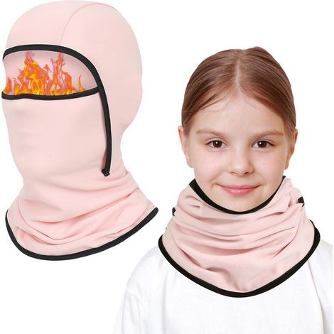 Kinder Sturmhaube Winter Rosa 6-14 Jahre Winddicht Warm Skimaske Radfahren Gesichtsmaske unter Helm (1/5)