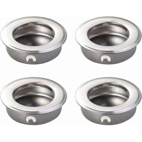 4 PCS 35mm Plat en Acier Inoxydable Encastré Encastré Tirez Le Doigt Insérez La Porte Coulissante Poignée Cabinet Tirer Tiroir Matériel (1/5)