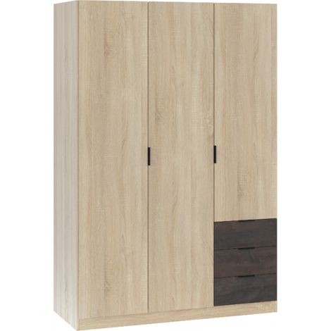 Armario 3 Puertas - Ropero Dormitorio Roble Marrón 52x121 cm (1/5)