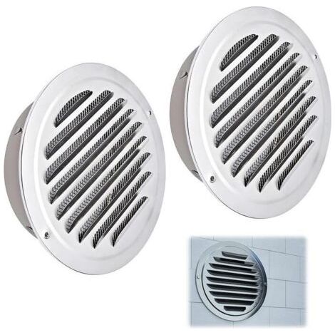 2 Pièces Grille Aération Ronde, 100mm Grille d'aération en Acier Inoxydable, Grille de Ventilation avec Filet Anti-insectes, Grille Ventilation Exterieur, pour Garage, Cuisine, Salle de Bain, Mur (1/5)