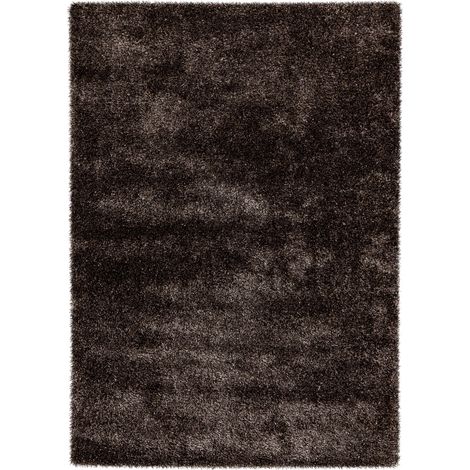 Tapis shaggy anthracite doux et moelleux - Gris anthracite profond uni