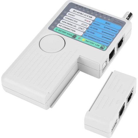 Testeur de câbles universel 4 en 1 Noyafa NF-3468 avec interfaces RJ45, RJ11, USB et BNC, adapté aux câbles réseau, téléphoniques et coaxiaux. (1/4)