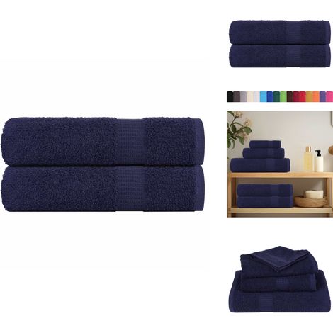 Badetücher 2 Stk. Marineblau 100x150 cm 360 g/m² 100% Baumwolle - Badetuch - Badetücher - Duschtuch - Handtuch (1/5)