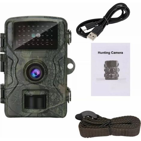 IP66 wasserdichte HD-Infrarot-Wildkamera, Wildtierüberwachungskamera mit Bewegungserkennung, Kamerafalle für die Tierbeobachtung im Außenbereich, Batterie nicht enthalten, 1 Stück, Schwarz (1/4)