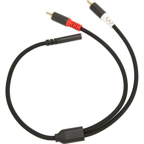 Câble Audio Stéréo 3.5mm Jack à 2 RCA Mâle Doré 30cm pour Haut-parleurs Téléphone MP3 (1/5)