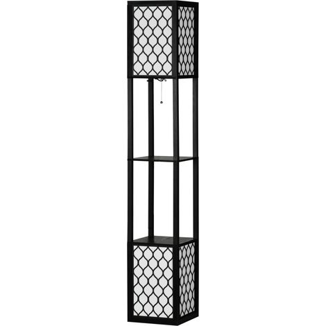 Lampadaire avec étagères, double lumière 40W E27, cadenas à tirer, salon et chambre (1/5)