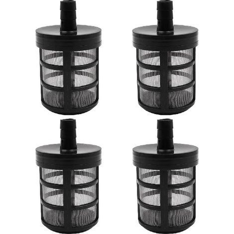 Lot de 4 filtres de tuyau d'arrosage pour pompe à eau - Filtre d'aspiration pour nettoyeur haute pression - Pour jardin et cour - 280 380-Chrom (1/5)