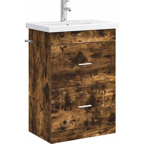 Bathroom Furniture Set Smoked Oak 61 x 40 x 84.5 cm vidaXL (1/5)