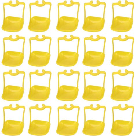 Lot de 20 abreuvoirs automatiques pour poules – Coupelles suspendues – Couleur jaune (1/5)