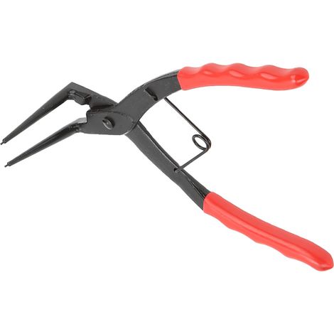 Pince à circlips coudée 90°, long bec, acier inoxydable, universelle pour anneaux de retenue, voiture, camion, moto (1/5)