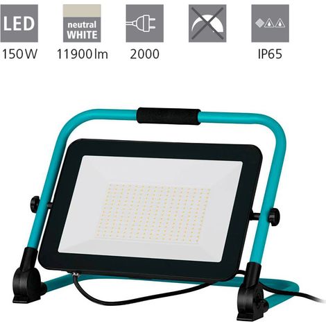 LAMPE DE TRAVAIL LED / SPELLIGHT Aluminium, noir, turquoise 150W L: 36cm B: 22cm H: 38cm 4000K IP65 avec câble + fiche (1/4)
