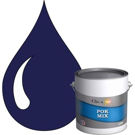 Peinture d'Accroche et Finition 2 en 1 - POK - POK MIX Bleu - Acrylique Satinée - 3L - RAL 5002 (1/4)