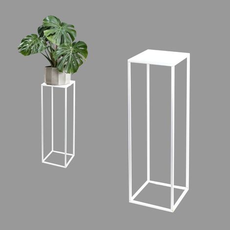 Supporto per fiori da terra in metallo bianco dal design moderno Evron M 19x19x62 (1/5)
