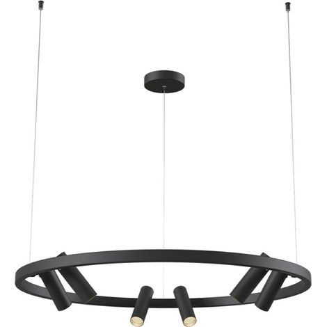 Lampadario A Sospensione Moderno Satellite Metallo Nero Acrilico 6 Luci Led 42W (1/5)