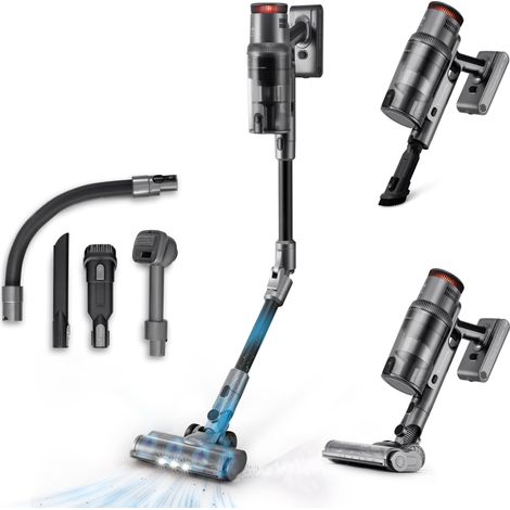 Aspirateur Balai Flex sans Fil 29.6V, LED Touch Screen, 26KPa, 500W, 80 Min, Brosse Motorisée Lumière, 4 Modes, Accessoires Animaux/Sol/Voiture/Tapis (1/5)