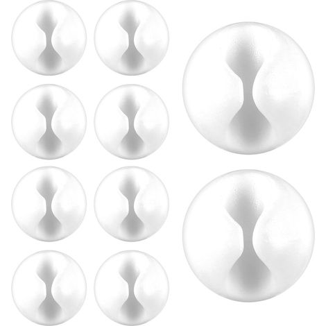 10 Stück Ladekabelhalter, Kabelklemmen, Kabelhalter, selbstklebend, multifunktionale Kabelführung, Kabel-Organizer für USB-Ladekabel, Netzkabel, Audiokabel, Desktop, Ladekabel, (weiß)