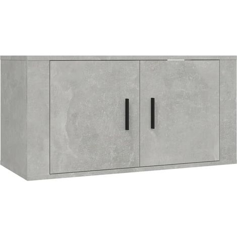 Meuble TV mural, Étagère TV, Meuble de Salon, Gris béton 80x34, 5x40 cm OIB6143E (1/3)