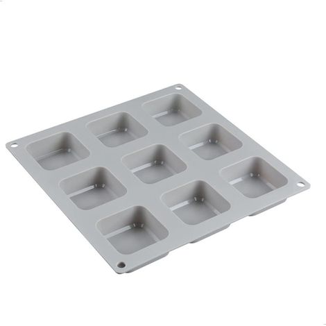 Moule à savon en silicone, 9 carrés creux rectangulaires, pour savon artisanal, chocolat, bougies et gelée. (1/5)