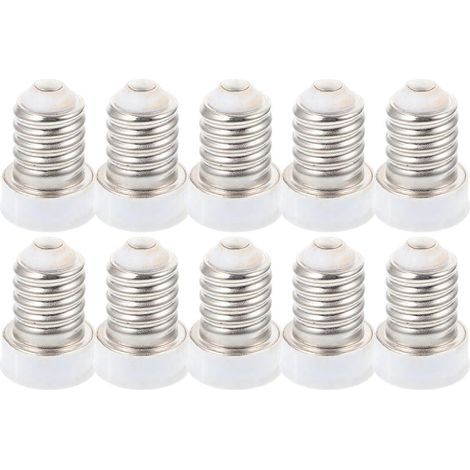 10er-Packung E14-auf-E12-Glühbirnenadapter – 2,7 x 1,8 x 1,8 cm – Weiß (1/4)