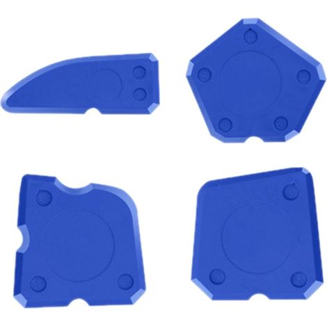 Kit de 4 outils de finition pour joints en silicone portables Bleu ancien kit d'outils de calfeutrage Applicateur multi-bords pour cuisine, salle de bain, carrelage (1/5)