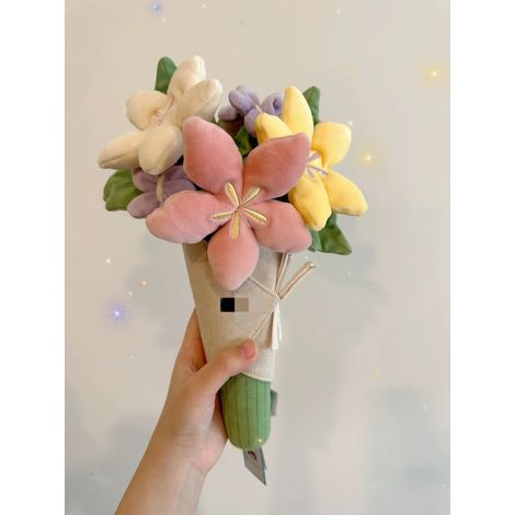 Bouquet de poupée en peluche, fleur de remise de diplôme à tenir à la main, cadeau d'anniversaire pour elle, cadeau pour demoiselle d'honneur, fleur artificielle qui ne se fane jamais-AquaForge (1/5)